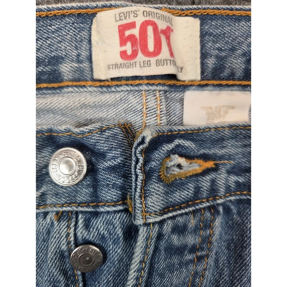 Levis 501XX Jeans Mens 36x34 Blue Straight Leg Button Fly